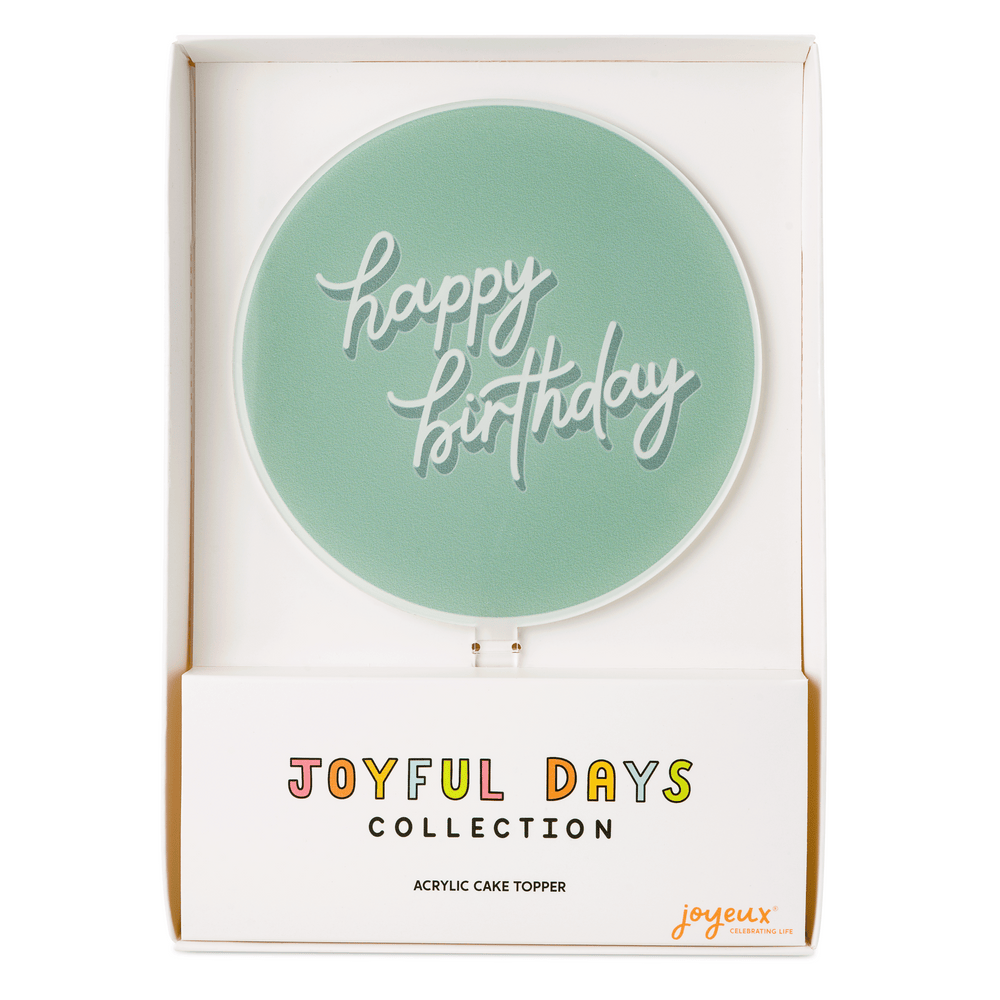 Happy Birthday Sage Acrylic Cake Topper
