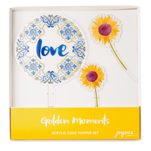 
            
                Load image into Gallery viewer, Golden Moments Sunflower Acrylic Cake Topper Set
            
        