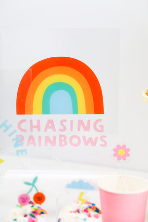 
            
                Load image into Gallery viewer, Chasing Rainbows Acrylic Table Top Sign
            
        