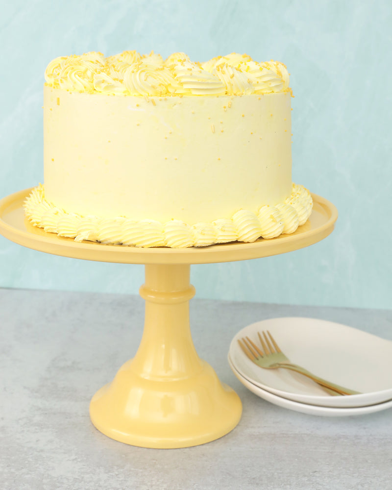 Daisy Yellow Melamine Cake Stand- Large