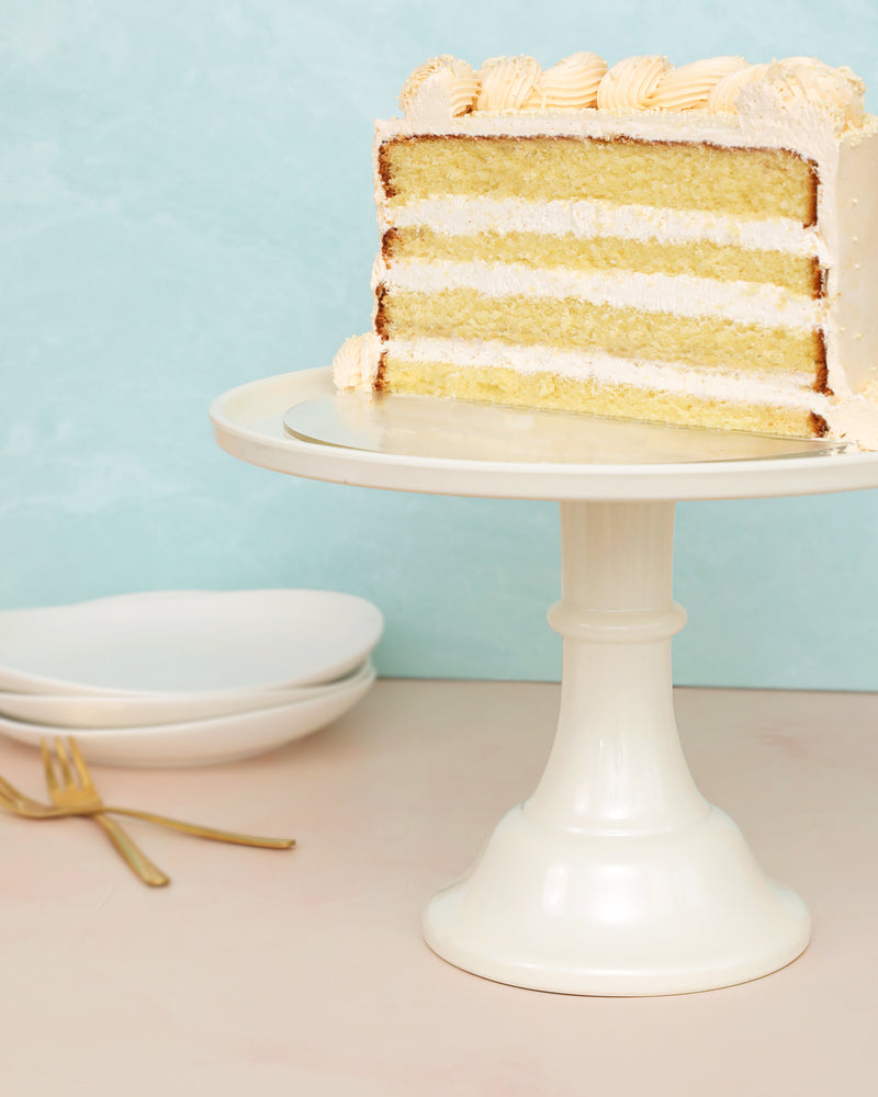 Linen White Melamine Cake Stand- Large