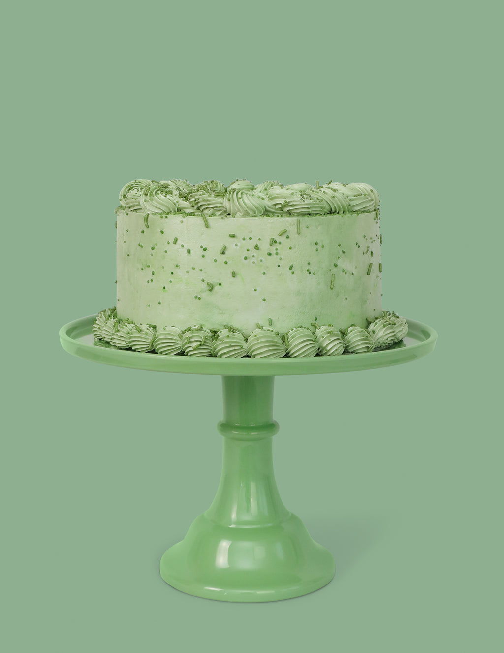 Green cake stand top