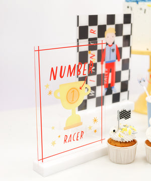 Number 1 Racer Acrylic Table Top Sign