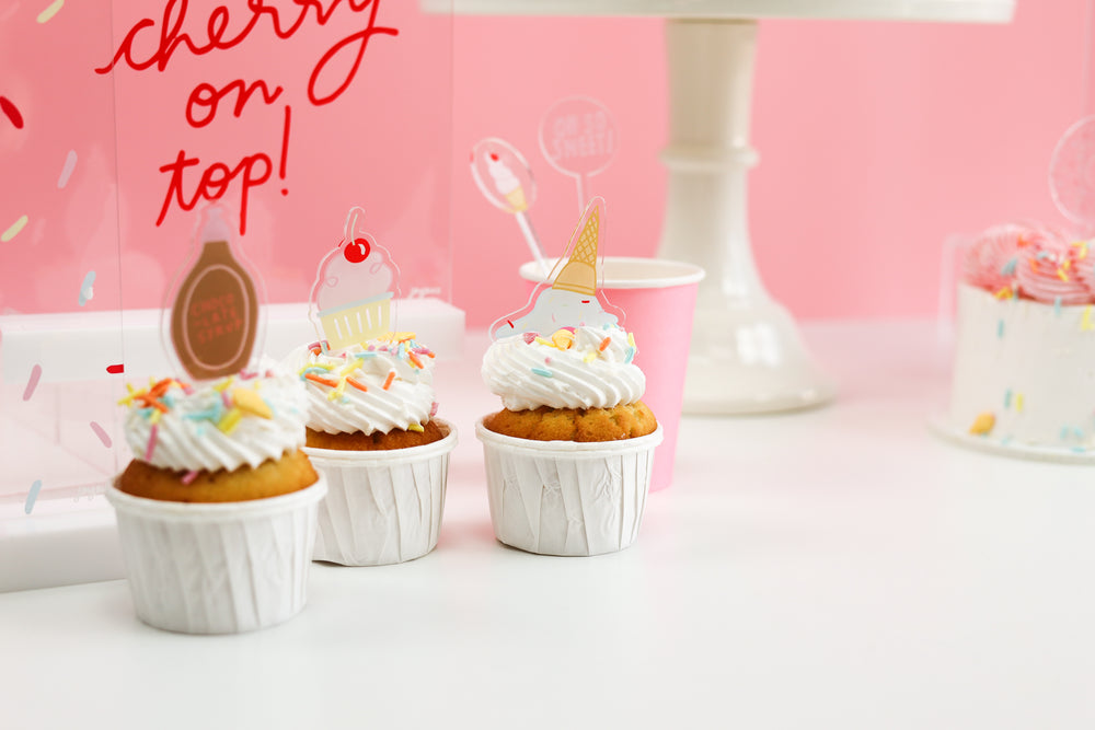
            
                Load image into Gallery viewer, We All Scream For Ice Cream Acrylic Mini Topper Set
            
        