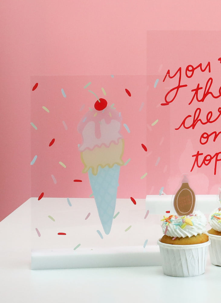 Ice Cream and Sprinkles Acrylic Table Top Sign
