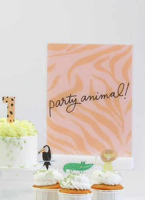 Wild One Party Animal Acrylic Table Top Sign