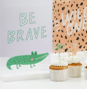 
            
                Load image into Gallery viewer, Wild One Be Brave Acrylic Table Top Sign
            
        